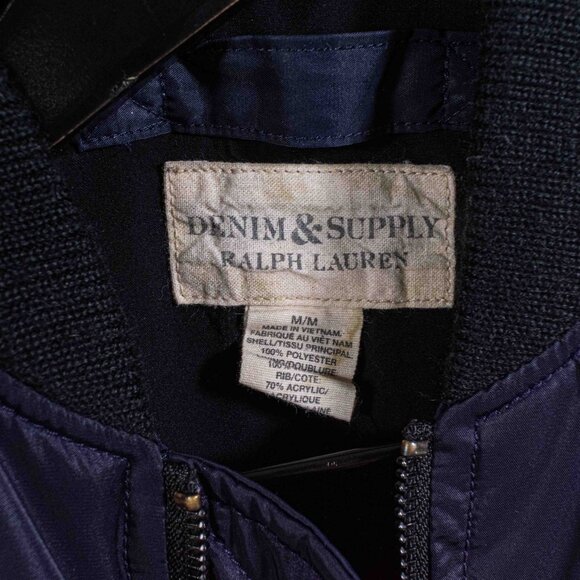 Denim & Supply Ralph Lauren Flight Bomber Jacket Medium Y2K - Picture 6 of 6